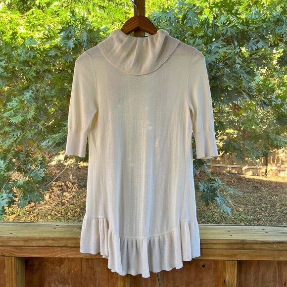 Saks Fifth Avenue Women's Ruffled Open Front Cardigan Sweater Ivory Size S - Picture 2 of 6